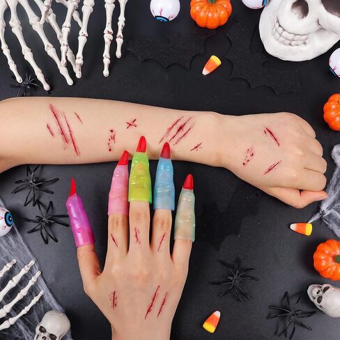HFATMOS Finger Pointers for Reading Glow in the Dark, Colorful Witch Finger Props for Halloween Cosplay Party Costume Masquerade Decorations (50) in Kuwait