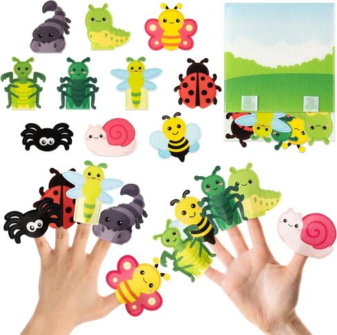 COcnny Farm Animal Finger Puppets - 11pcs Farm Felt Finger Puppet with Barn Bag Set Making Crafts Kit for Kids, Make Your Own Story Telling Toys, Animals Role Play for Boys Girls Toddles Ages 3 4-8 in Saudi Arabia