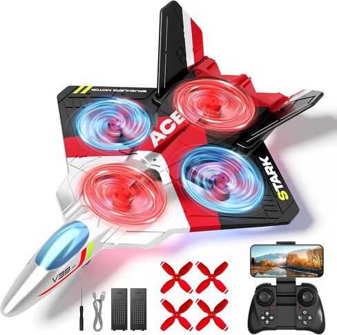 4DRC Foam Remote Control Airplanes RC Planes with 1080P Camera for Kids Adults 8-16, RC Airplane Fighter Jet with Light,Gravity Control, Auto-Follow, Trajectory Flight, One Key Take Off Easy to Fly in Saudi Arabia