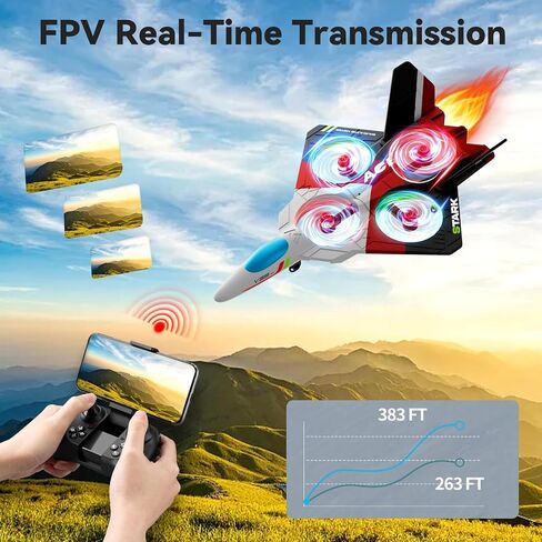 4DRC Foam Remote Control Airplanes RC Planes with 1080P Camera for Kids Adults 8-16, RC Airplane Fighter Jet with Light,Gravity Control, Auto-Follow, Trajectory Flight, One Key Take Off Easy to Fly in Saudi Arabia