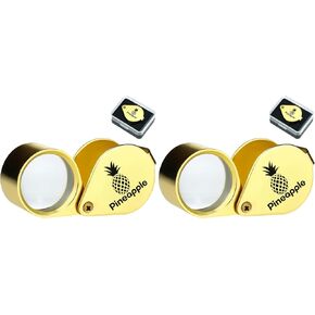 Pineapple 30X Jewelers Loupe Magnifier Foldable Pocket Magnifying Glass Small Jewelry Eye Loop for Jewelers, Gems, Diamonds, Plants, Coins (Gold) in Kuwait