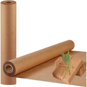 FONTSATTY Brown Paper Roll, 17'' x 590'', 44cmx15m Kraft Wrapping Paper, 80GSM Thicken for Packing, Moving, Shipping Floor Covering Table & Crafts/Arts, Bond Paper, 1 Pack in Kuwait
