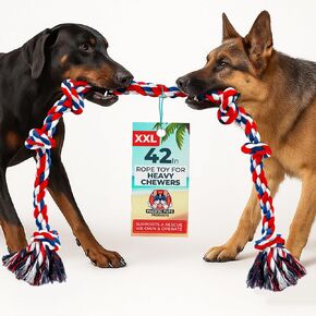 Pacific Pups Products Giant Dog Rope Toy, 42 Inch Tug of War Rope, Green in Kuwait