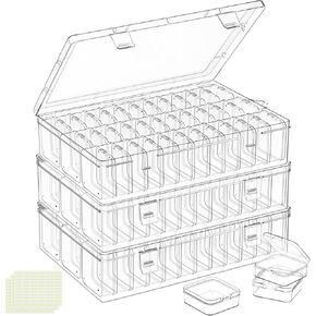 Bead Organizer Box, 108-Pcs Mini Clear Bead Storage with Lid,3 Pack in Kuwait