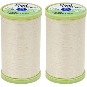 2-Pack Bundle Coats & Clark Dual Duty Plus Hand Quilting Thread 325yds Cream s960-8020 in Kuwait