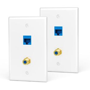 VCE 2 منفذ Cat6 Keystone جاك مقرن مطلي بالذهب RG6 Keystone جاك إدراج لوحة الحائط UL المدرجة in Kuwait