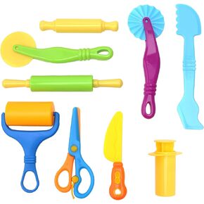 9 PCS Craft Dough Tool Set for Kids, Modeling Clay Tools with Rolling Pin and Scissors, Dough Sculpting Accessories Kit for Toddlers, Arts & Crafts Supplies for Creative Play in Saudi Arabia