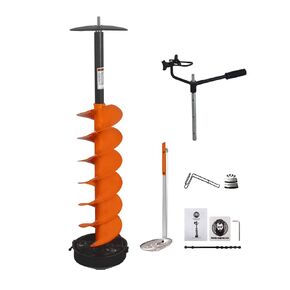 Hardware Lite E-Drill Combo, Cordless Nylon Ice Drill Auger 8" Dia. W/ICE Scoop Chipper/Universal Drill Adapter/Ice Fishing Rod Rack and 1 Set REPLACMENT Blades in Saudi Arabia