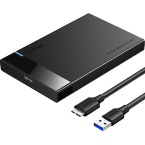 يوجرين -صندوق القرص الصلب الخارجية متواقف مع ساتا 2.5 بوصة SATA I II III ،HDD ،SSD - مع كابل يو اس بي نوع سي الي يو اس بي 3.0 أسود in Kuwait