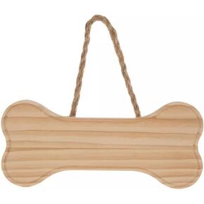 Bone Unfinished Wood Hanging Wall Decor Sign Plaque - 4.31 x 9.88 Inches in Kuwait