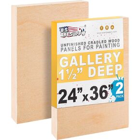 U.S. Art Supply 24" x 36" Unfinished Cradled Wood Panels for Painting in Saudi Arabia