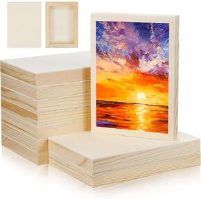 Bercoor 10 Pcs 5x7 Wood Panel Boards, Unfinished Wood Canvas Wooden for Painting, Arts, Pouring Use with Oils, Acrylics in Saudi Arabia