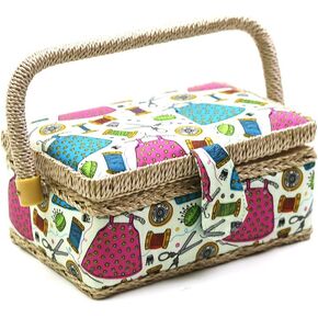 D&D Small Sewing Basket with Sewing Kit Accessories for Girls/Kids/Beginners (Multicolored) in Saudi Arabia