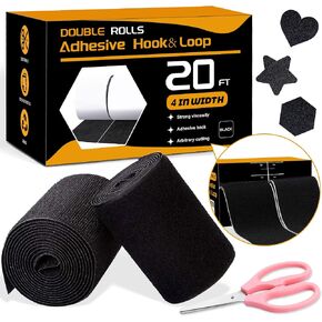32 Ft × 1 Inch Hook and Loop Strips with Adhesive, Nylon, 2 Rolls White in Saudi Arabia