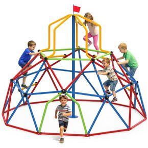 Zupapa 10FT Climbing Dome with Tower, Outdoor Jungle Gym for Kids with Climbing Grip - Geometric Dome Climber Supports 1200LBS Outdoor Playset and Easy Assembly Outdoor Play Equipment in Saudi Arabia