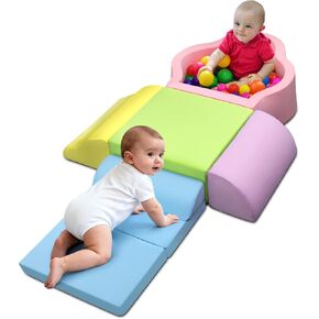 Markdang Soft Play Set, Foam Baby Climbing Blocks with Anti-Slip Particles Bottom for Toddlers 6-24 Months, High-Density Foam & Washable Cover for Motor Skills Development (Color) in Kuwait