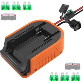 2PCS Power Wheel Adapter for Black and Decker 20V Hyper Battery DIY Adapter, with Fuse & Wire Terminal,14 Gauge Wire, 30Amp Fuse and Switch Button, for DIY RC Trucks, RC Toys, Robotics in Kuwait