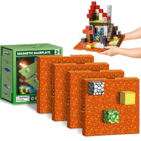 Magnetic Blocks Baseplate - Magnet Toys for Kids, 4PCS, Grassland in Kuwait