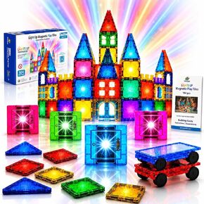 SUNNY AUNTIE 125PCS Magnetic Tiles for Kids Ages 4-8, STEM Building Toys in Kuwait