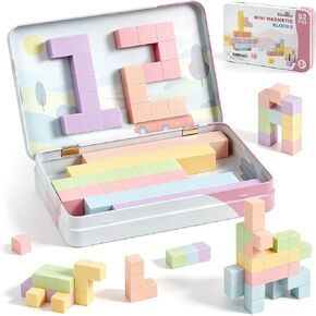52 PCS Magnetic Blocks with Metal Box, 0.8in Mini Building Cubes Travel Toy in Saudi Arabia