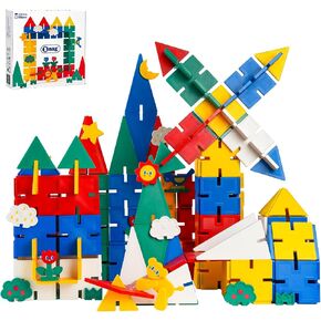 Bmag 2 in 1 Magnetic Tiles with Snap Interlock Edges 58Pcs in Kuwait