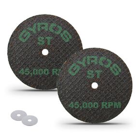 Gyros 2" Mini Resin Cut-Off Wheels for Rotary Tools; 2 Double Fiberglass Reinforced Cutting Discs; Super-Tensile Materials like Titanium, Carbon; Dremel Cutting Tool Accessory; Made in USA 11-42002 in Saudi Arabia