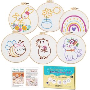 Nuberlic 12 Pcs Embroidery Kit for Kids with Step-By-Step Guidance Ages 8+ in Saudi Arabia