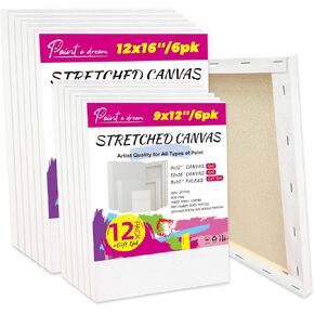 Stretched Canvas for Painting, 2Pack 24X36 Large Canvas for Painting, (280GSM) Triple Primed 2/3" Profile Cotton Professional Artist Quality Blank Canvas,Ready to Paint, Art Supplies for Acrylic, Oil in Saudi Arabia