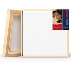 HANSILK 3pk 4 * 4/6 * 6/8 * 8 Inch Blank Framed Canvas Wall Art - Premium White Cotton Canvas Panel for DIY Painting, Custom Art, Home Decor - Ready to Hang, Pre-Stretched Wood Frame -3pcs in Kuwait