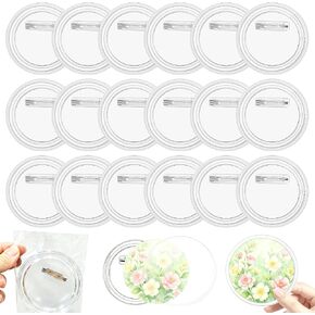 Clear Acrylic Button Pins for Crafts，20 Pcs 2.36 Inch Circle Round Button DIY Design Custom Pins Badges,Blank Photo Buttons for Crafts, Badge Making, School Projects, Teams,DIY Crafts Supplies in Kuwait