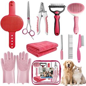 11 Piece Dog Grooming Kit - Hair, Nail, Massage Bath Supplies For Pets Cats in Kuwait