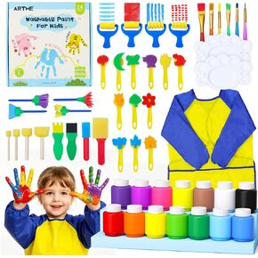 ARTME Washable Paint for Kids, 14 Colors x 2 oz Finger Paint with 37 Tools in Kuwait