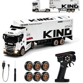 BRRRRT 1/64 Scania RC Drift Semi Truck with Trailer,4WD RC Car for Kids 4+ in Saudi Arabia