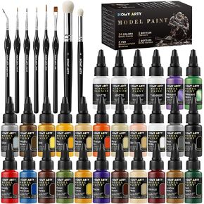 HOMY ARTY Model Paint Set - 24 Colors with 2 Thinner 2 Matte Varnish in Saudi Arabia