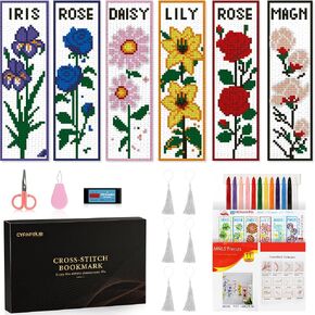 CYANFOUR 6 Pcs Cross Stitch Bookmark Kit for Beginners in Kuwait