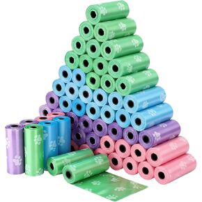 Segarty 960 PCS Dog Waste Bags, 64 Rolls Leak-proof Pet Supply Litter Bags Mixed Colors for Dogs Cats Puppy, Bulk Quantity & Portable Poop Bag Refill Roll Pet Daily Walking Essentials Outside and Home in Saudi Arabia