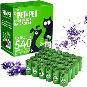 Pet N Pet Dog Poop Bags Rolls, 540 Count, Plant Based, Unscented, Green in Kuwait
