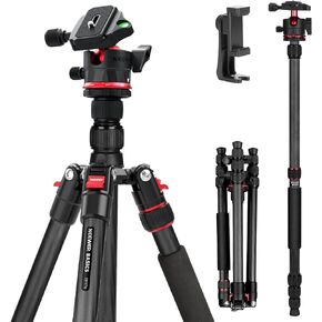 Neewer Carbon Fiber 66 بوصة/168 سنتيمتر كاميرا ترايبود مونوبود مع رأس كروي 360 درجة، لوحة حذاء سريعة 1/4 بوصة، حقيبة لكاميرا دي اس ال ار، كاميرا فيديو ، تحميل يصل إلى 26.5 رطل / 12 كجم in Kuwait