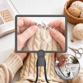 Rechargeable 5X Magnifying Glass with Light, Neck-Wearable in Kuwait