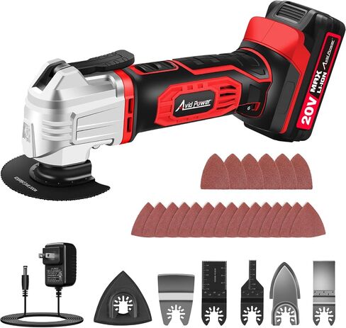 AVID POWER Oscillating Tool, 3.5-Amp Oscillating Multi Tool with 4.5° Oscillation Angle, 6 Variable Speeds and 13pcs Saw Accessories, Auxiliary Handle and Carrying Bag in Kuwait