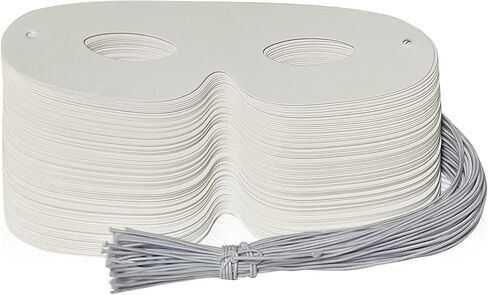 Lependor 72 Pack White Paper Eye Masks, Plain Masquerade Mask DIY Blank Masks Decorate for Costume Party, Halloween Party - 72 Packs in Saudi Arabia
