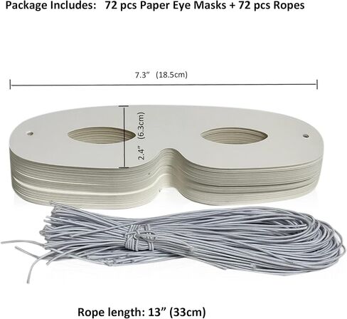 Lependor 72 Pack White Paper Eye Masks, Plain Masquerade Mask DIY Blank Masks Decorate for Costume Party, Halloween Party - 72 Packs in Saudi Arabia