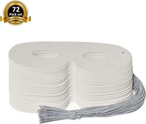 Lependor 72 Pack White Paper Eye Masks, Plain Masquerade Mask DIY Blank Masks Decorate for Costume Party, Halloween Party - 72 Packs in Saudi Arabia