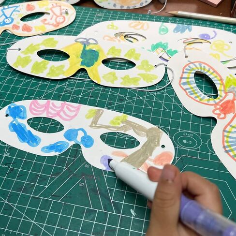 Lependor 72 Pack White Paper Eye Masks, Plain Masquerade Mask DIY Blank Masks Decorate for Costume Party, Halloween Party - 72 Packs in Saudi Arabia