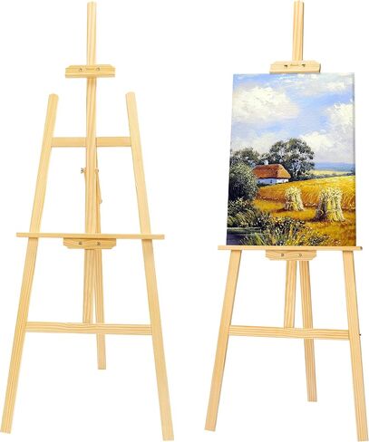 finenolo Wooden Easel Stand for Painting, 45" Adjustable Height Folding Art Easel for Canvas, Drawing, Wedding Signs & Posters, Ideal for Adults, Artists, Beginners, Students & Kids in Saudi Arabia