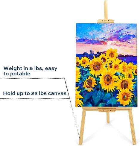 finenolo Wooden Easel Stand for Painting, 45" Adjustable Height Folding Art Easel for Canvas, Drawing, Wedding Signs & Posters, Ideal for Adults, Artists, Beginners, Students & Kids in Saudi Arabia