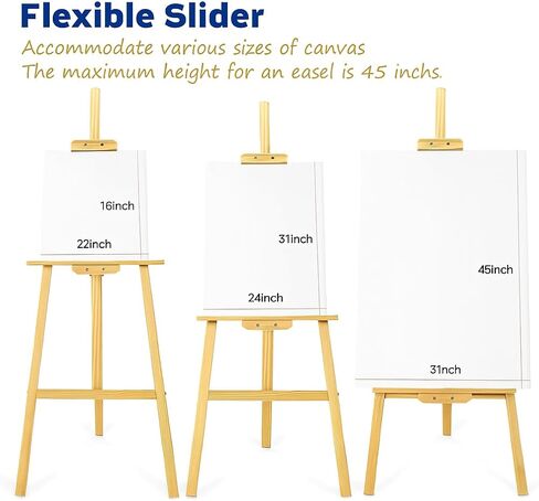 finenolo Wooden Easel Stand for Painting, 45" Adjustable Height Folding Art Easel for Canvas, Drawing, Wedding Signs & Posters, Ideal for Adults, Artists, Beginners, Students & Kids in Saudi Arabia