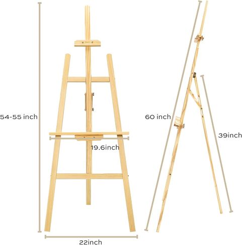 finenolo Wooden Easel Stand for Painting, 45" Adjustable Height Folding Art Easel for Canvas, Drawing, Wedding Signs & Posters, Ideal for Adults, Artists, Beginners, Students & Kids in Saudi Arabia