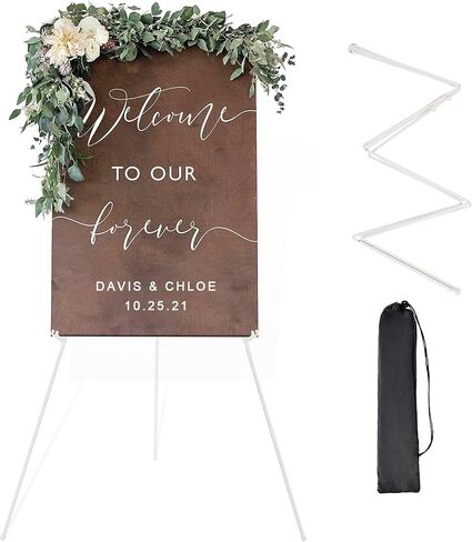 DANMO Easel Stand for Wedding Sign Poster 63'' Instant Display Floor Adjustable Metal Art Easel White in Saudi Arabia