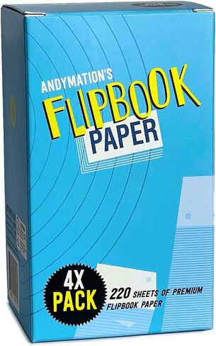 Andymation 4X Paper Pack, Refill Paper Sheets for All Andymation Flipbook Kits, Premium pre-drilled Sheets for Perfect Registration, Snap Screws, Enough for 4 Flipbooks. in Saudi Arabia